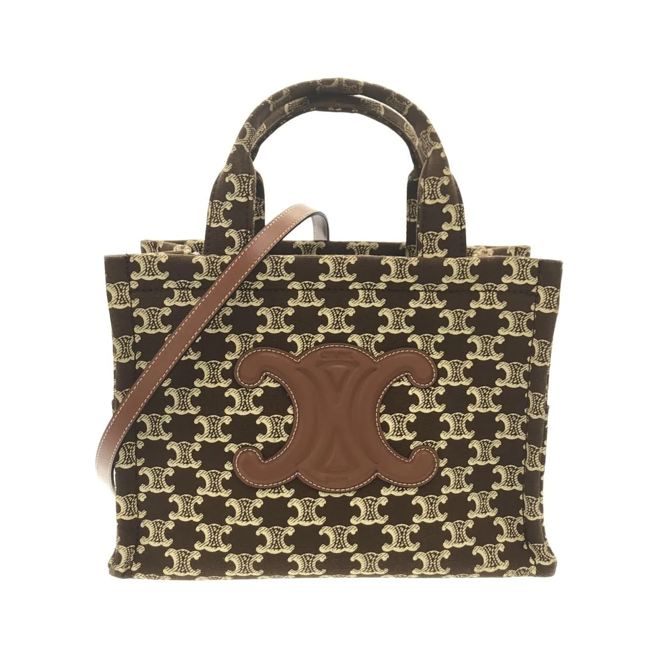 CELINE Cabas 199162FOK Handbag Canvas Brown