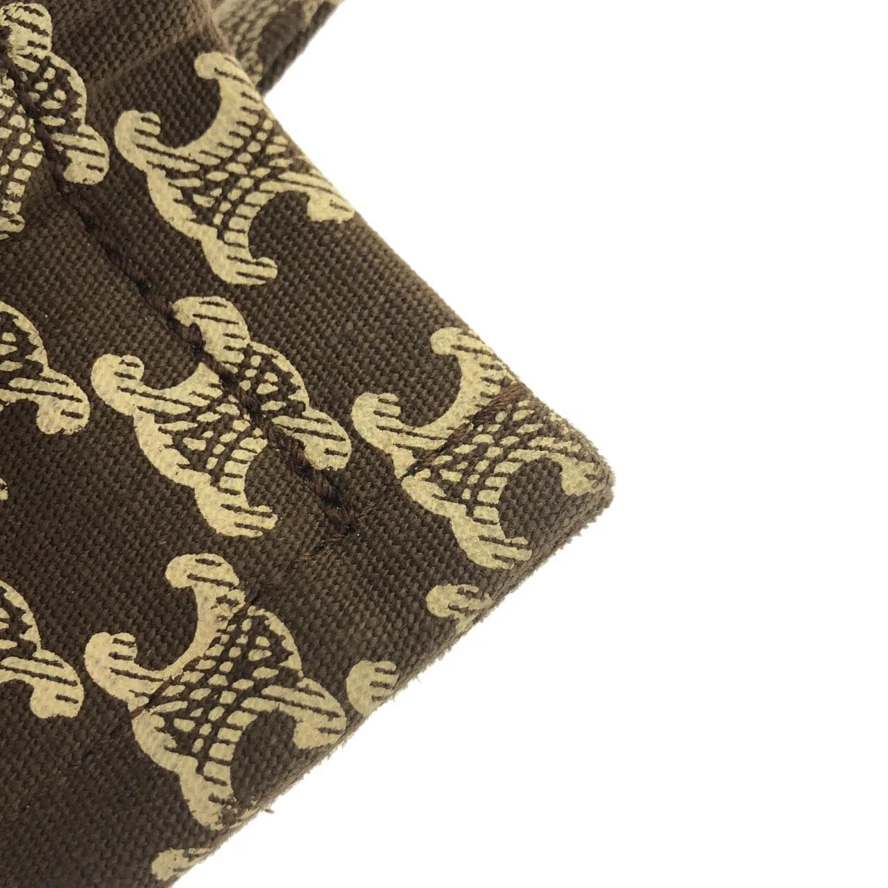 CELINE Cabas 199162FOK Handbag Canvas 棕色 帆布 中古品A - 縮圖 4