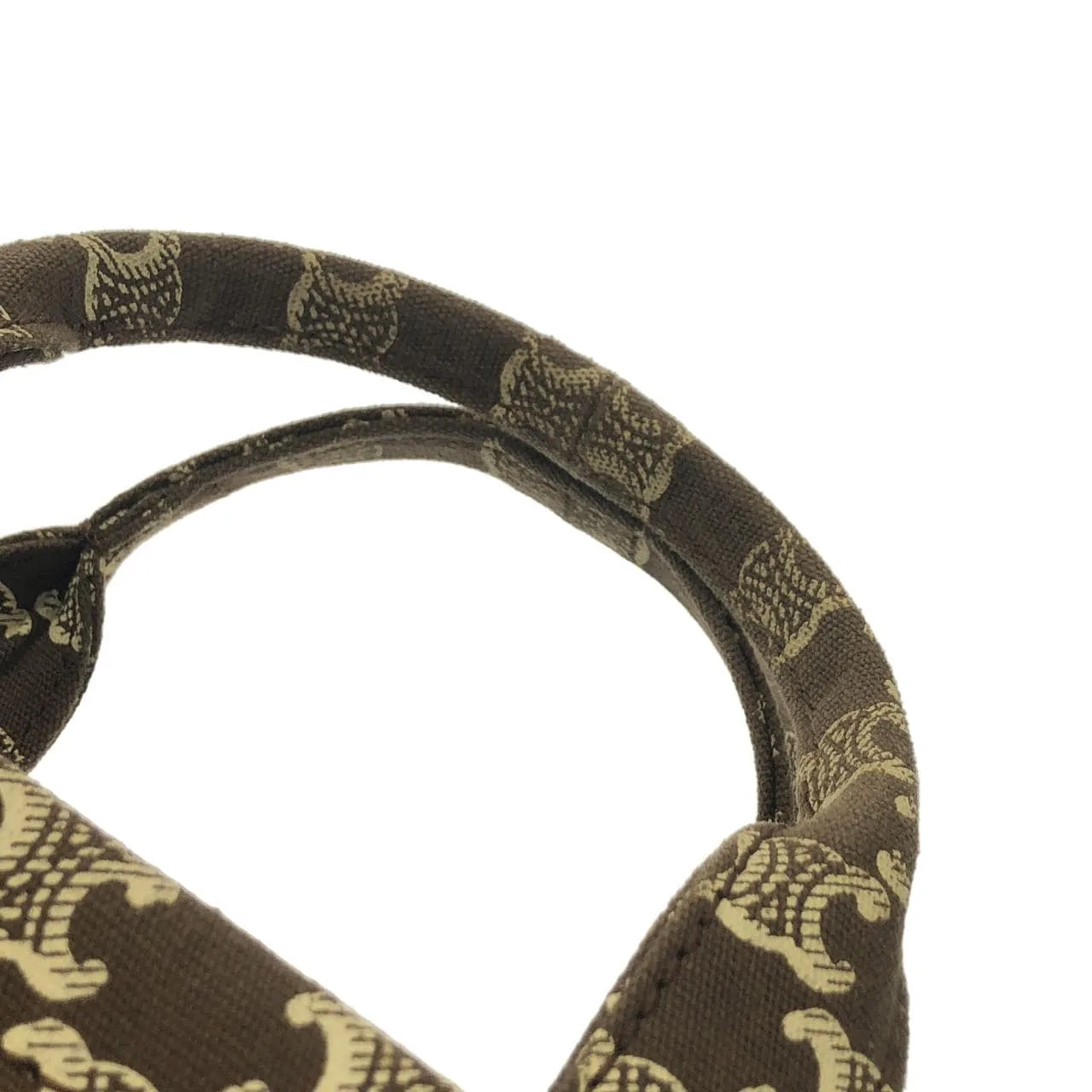 CELINE Cabas 199162FOK Handbag Canvas 棕色 帆布 中古品A - 縮圖 5