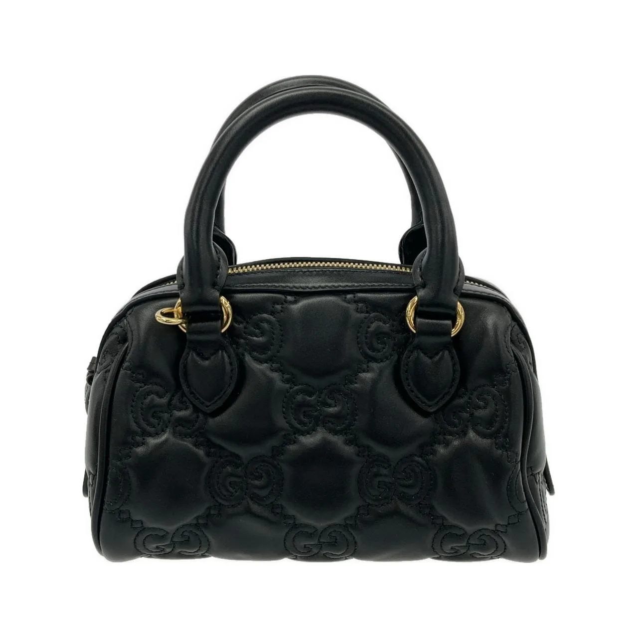 GUCCI 702251 UM8HG Handbag Leather 黑色 皮革 中古品A - 縮圖 2