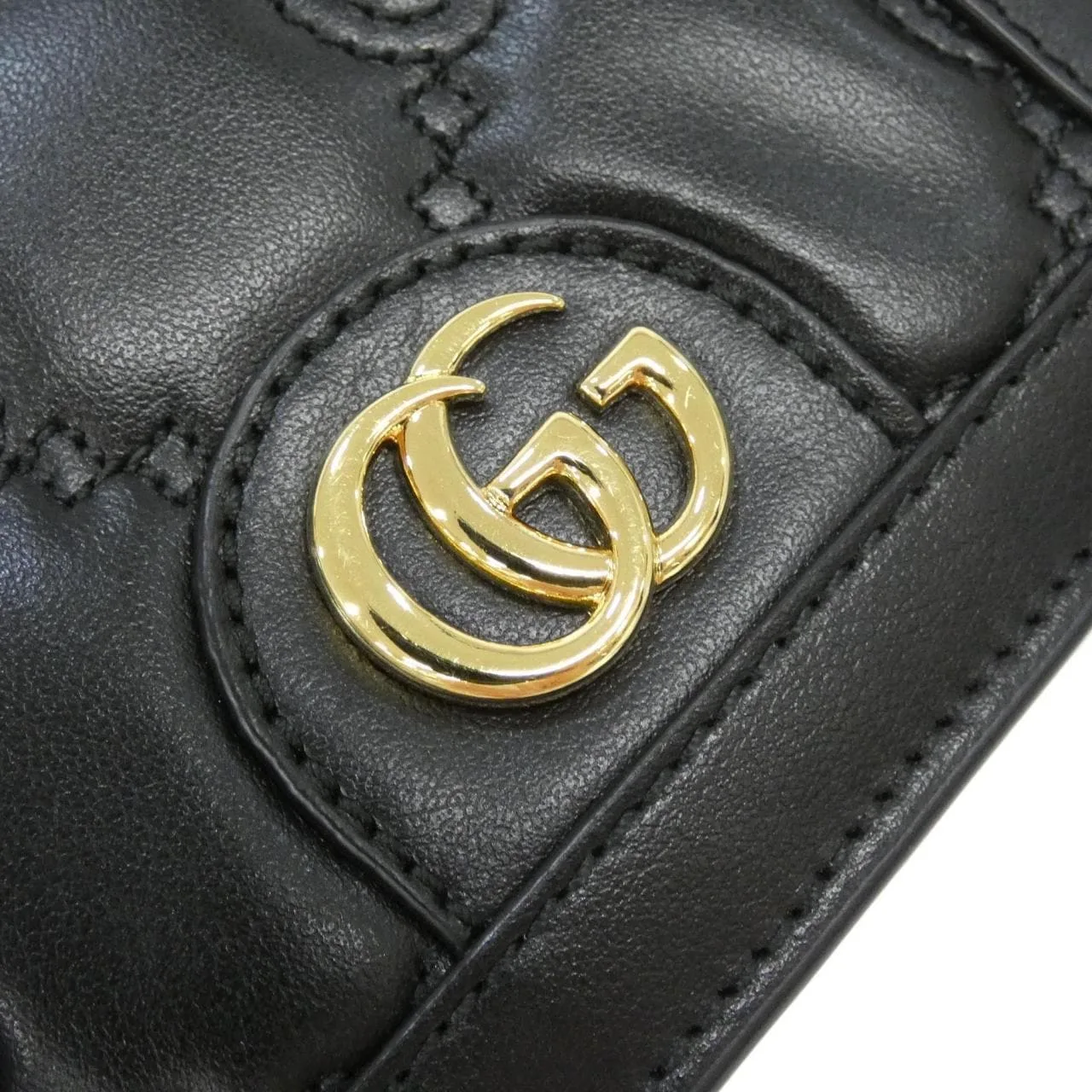 GUCCI 723786 UM8IG Wallet Leather 黑色 皮革 中古品A - 縮圖 4