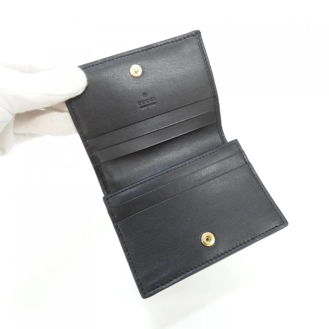 GUCCI 723786 UM8IG Wallet Leather 黑色 皮革 中古品A - 縮圖 5