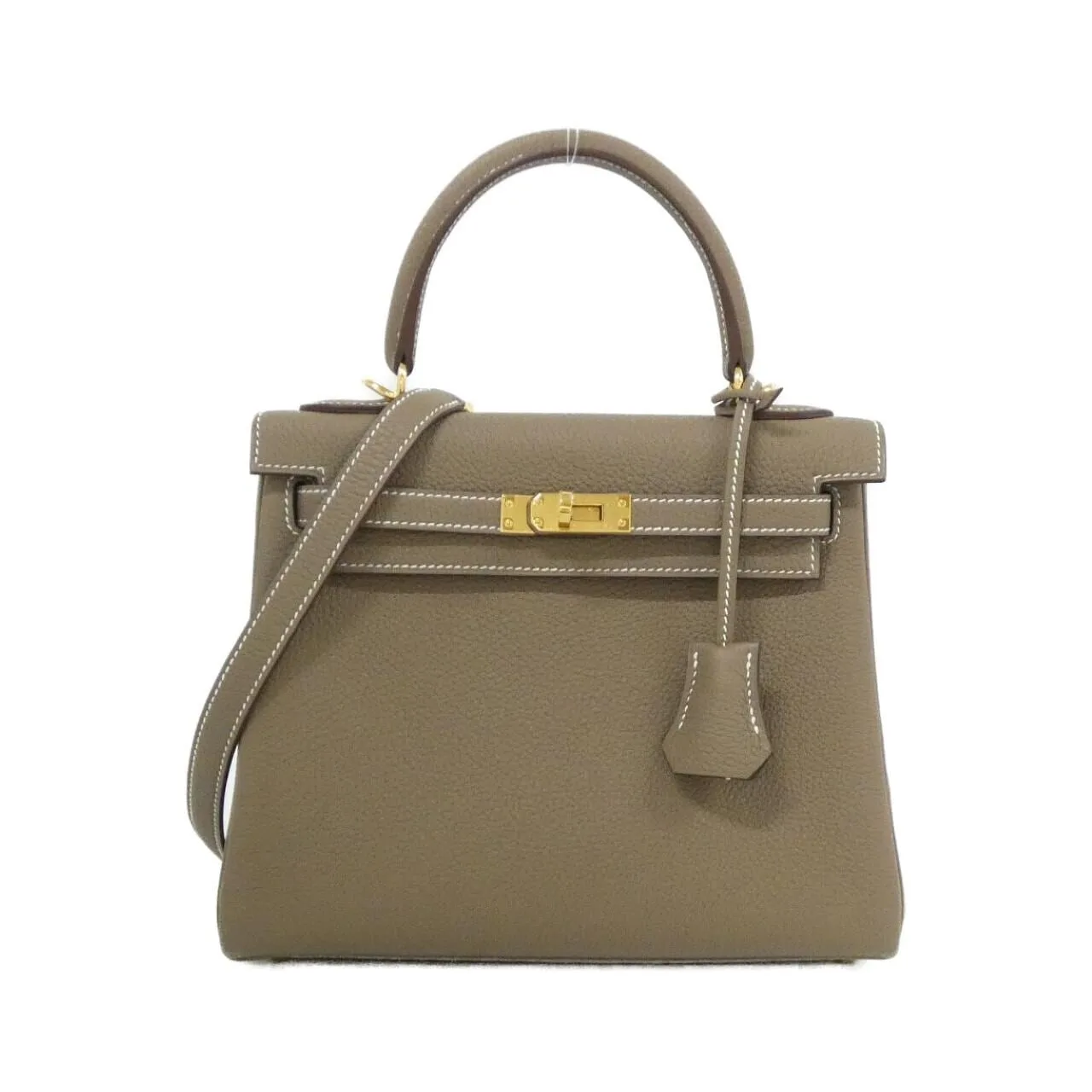 HERMES Kelly 044624CC Handbag Togo Etoupe