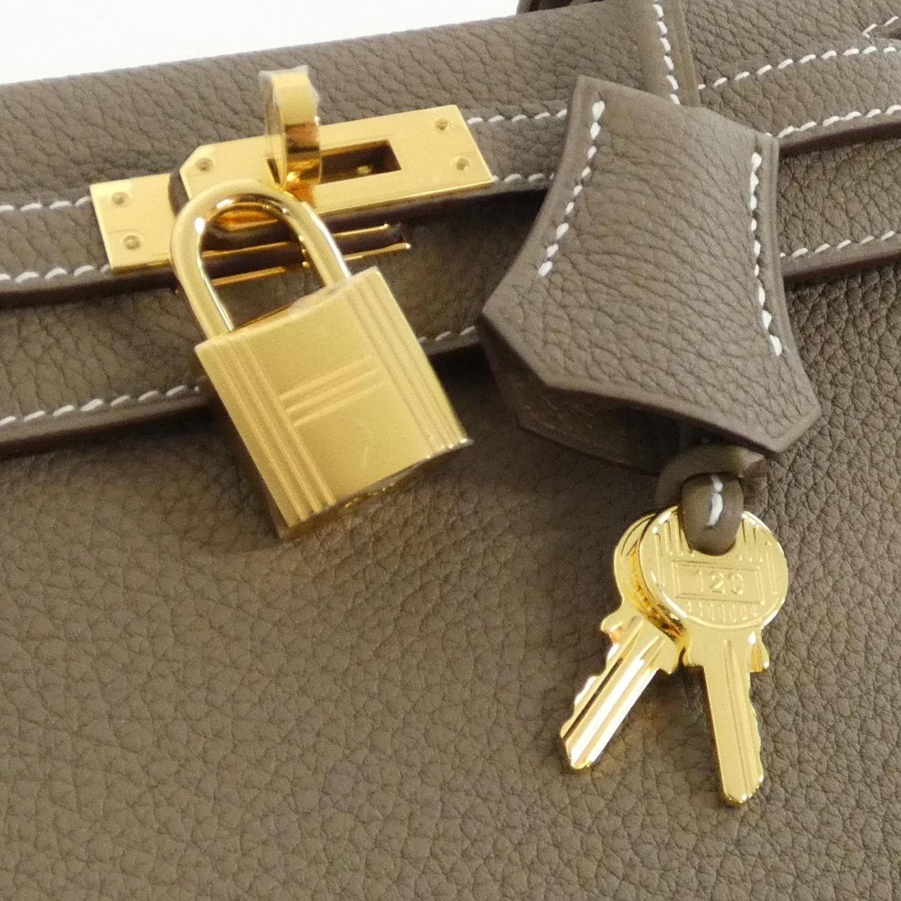 HERMES HERMÈS Kelly 044624CC Bag Togo Etoupe Togo 牛皮 未使用品 - 縮圖 4