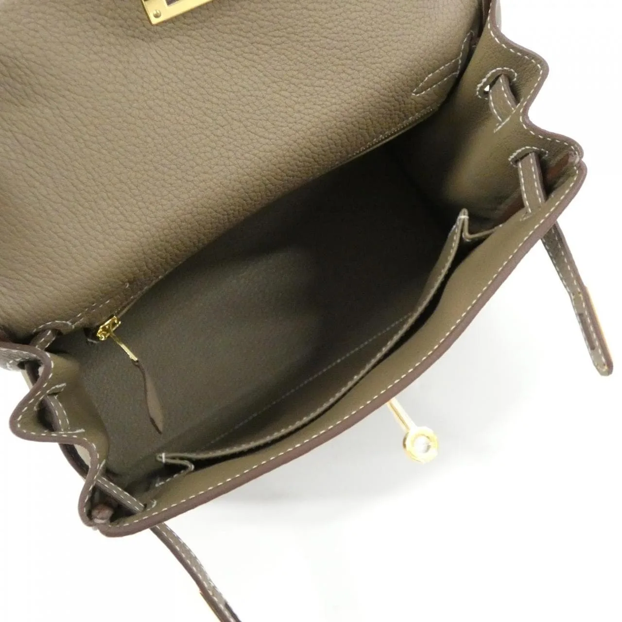HERMES Kelly 044624CC Handbag Togo Etoupe Togo Leather Unused - Thumbnail 6