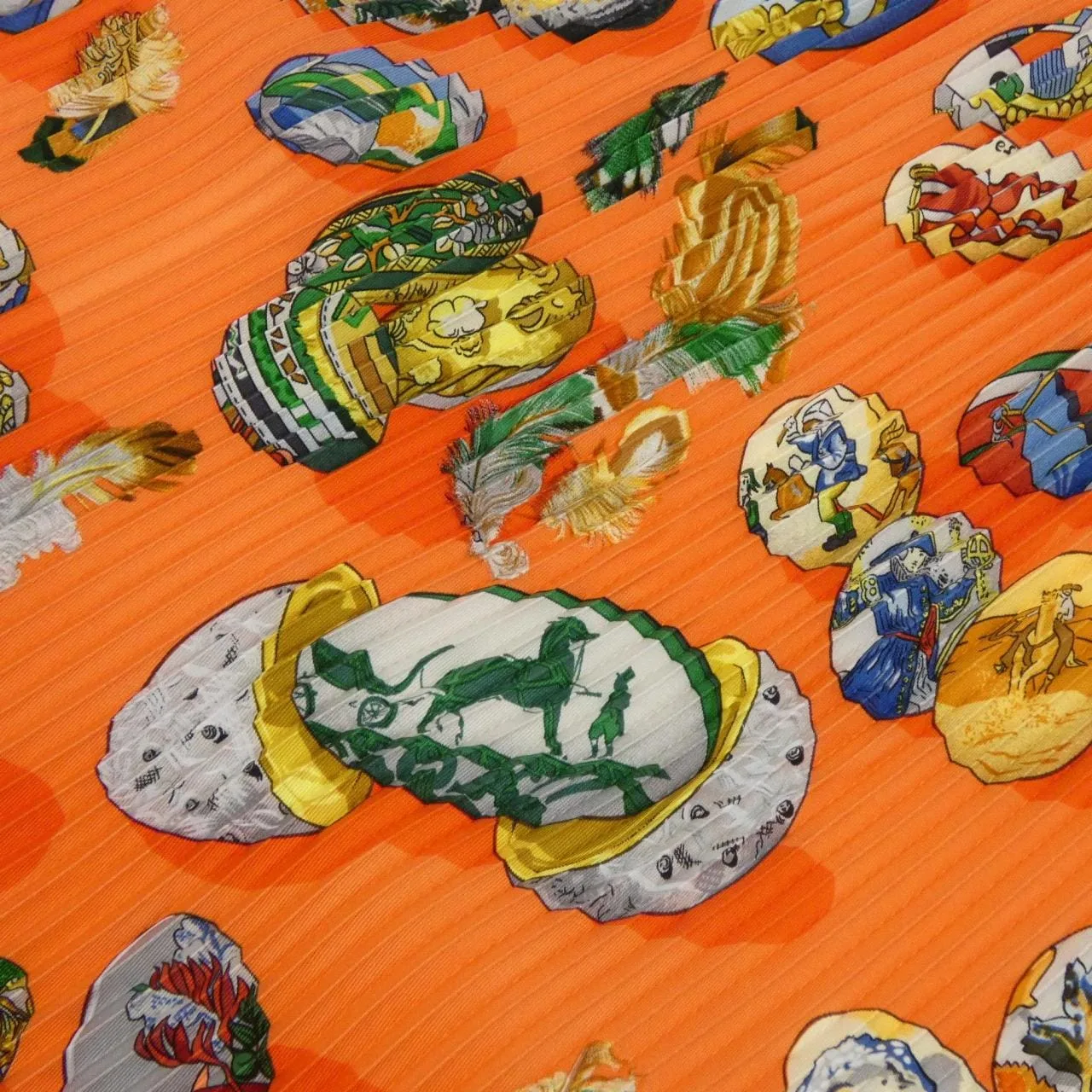 HERMES Scarf 橙色 中古品A - 縮圖 3