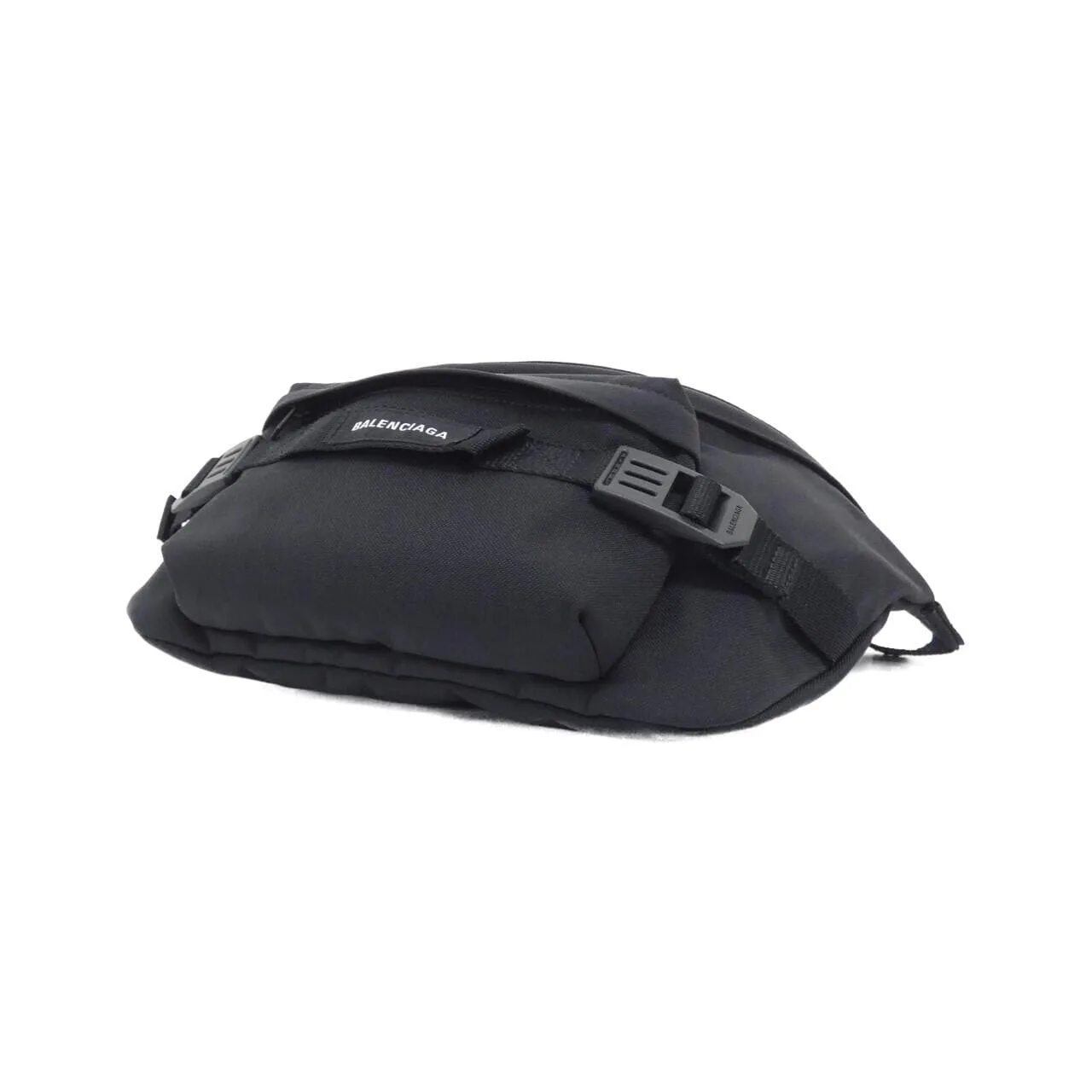 BALENCIAGA 644035 2BKPI Belt Nylon 黑色 尼龍 中古品A - 縮圖 3