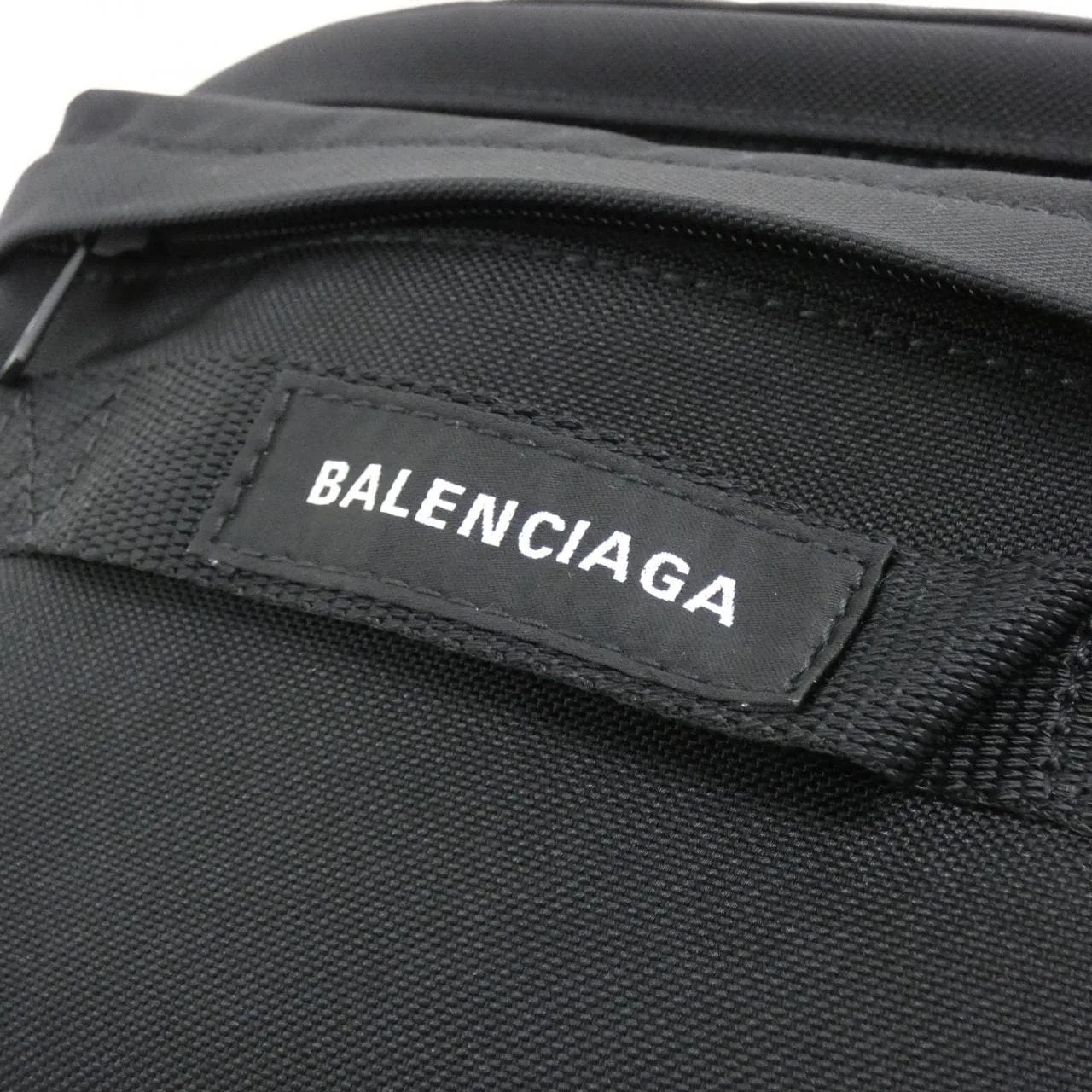 BALENCIAGA 644035 2BKPI Belt Nylon 黑色 尼龍 中古品A - 縮圖 4