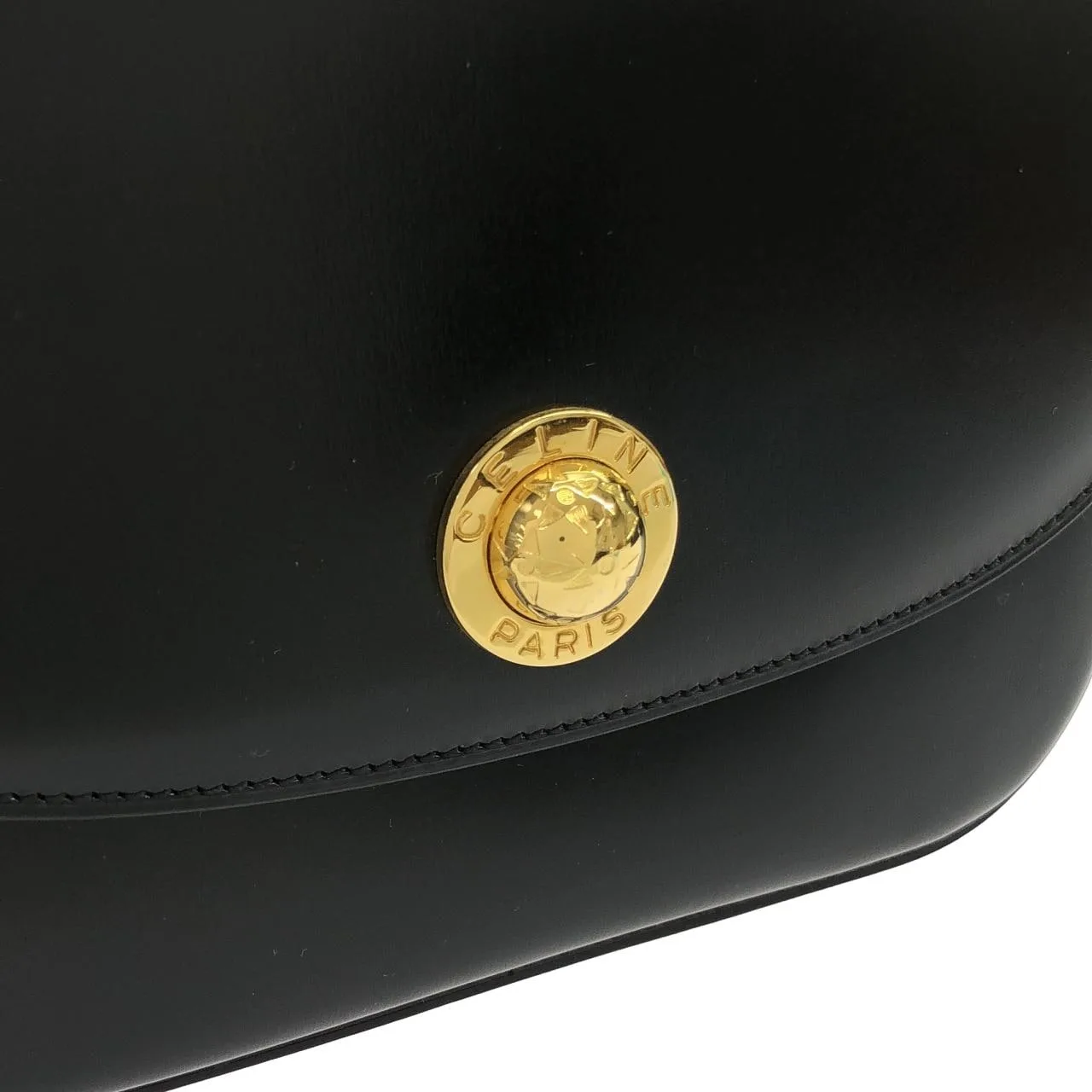 CELINE Shoulder Leather 黑色 皮革 中古品A - 縮圖 4