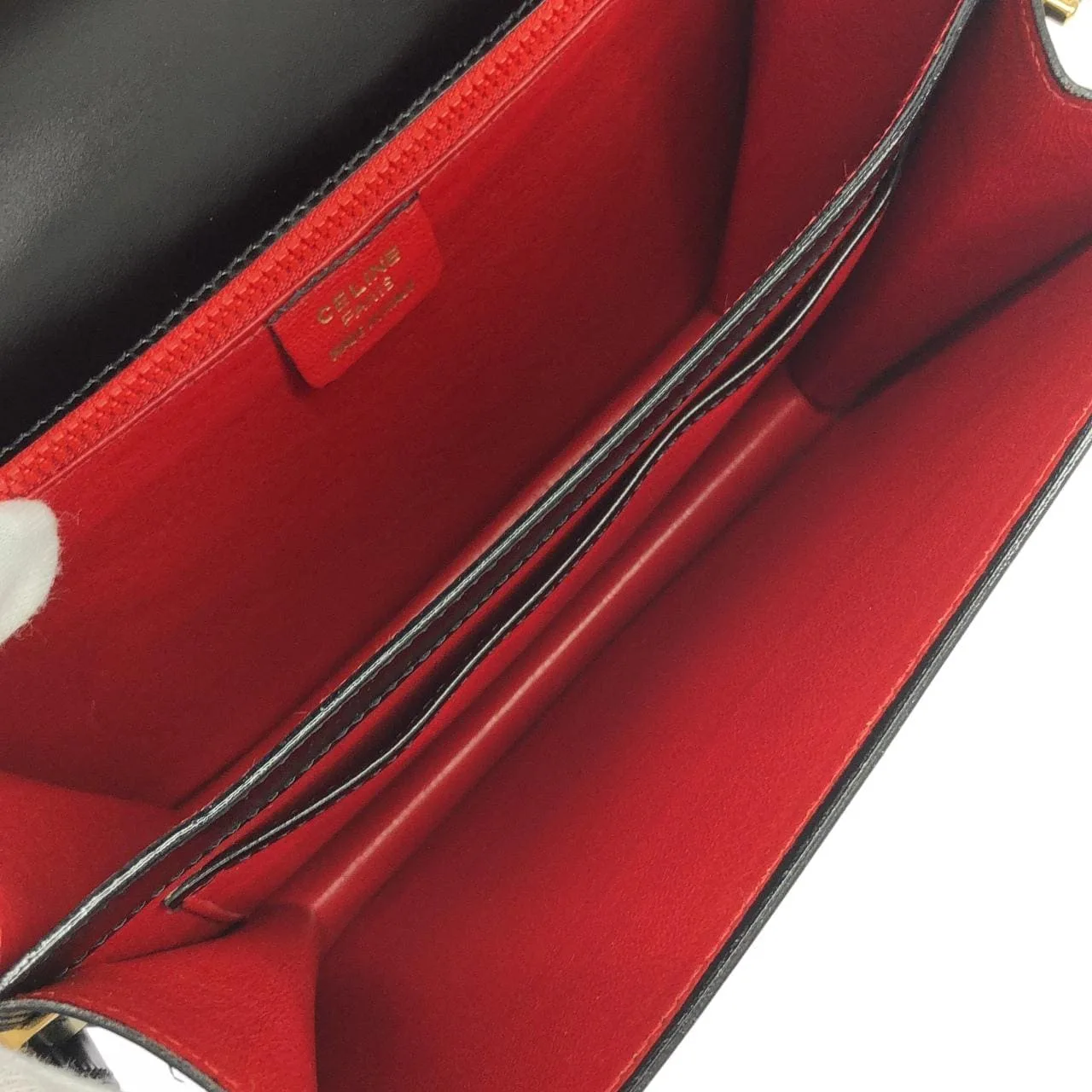 CELINE Shoulder Leather 黑色 皮革 中古品A - 縮圖 9