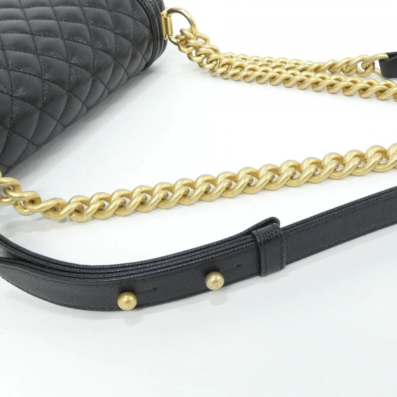 CHANEL Boy Chanel 67086 Shoulder Grained Calfskin Black Grained Calfskin Rank A - Thumbnail 6