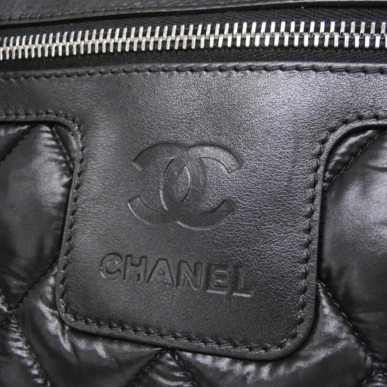 CHANEL Deauville 48610 Bag Nylon 黑色 尼龍 中古品A - 縮圖 4