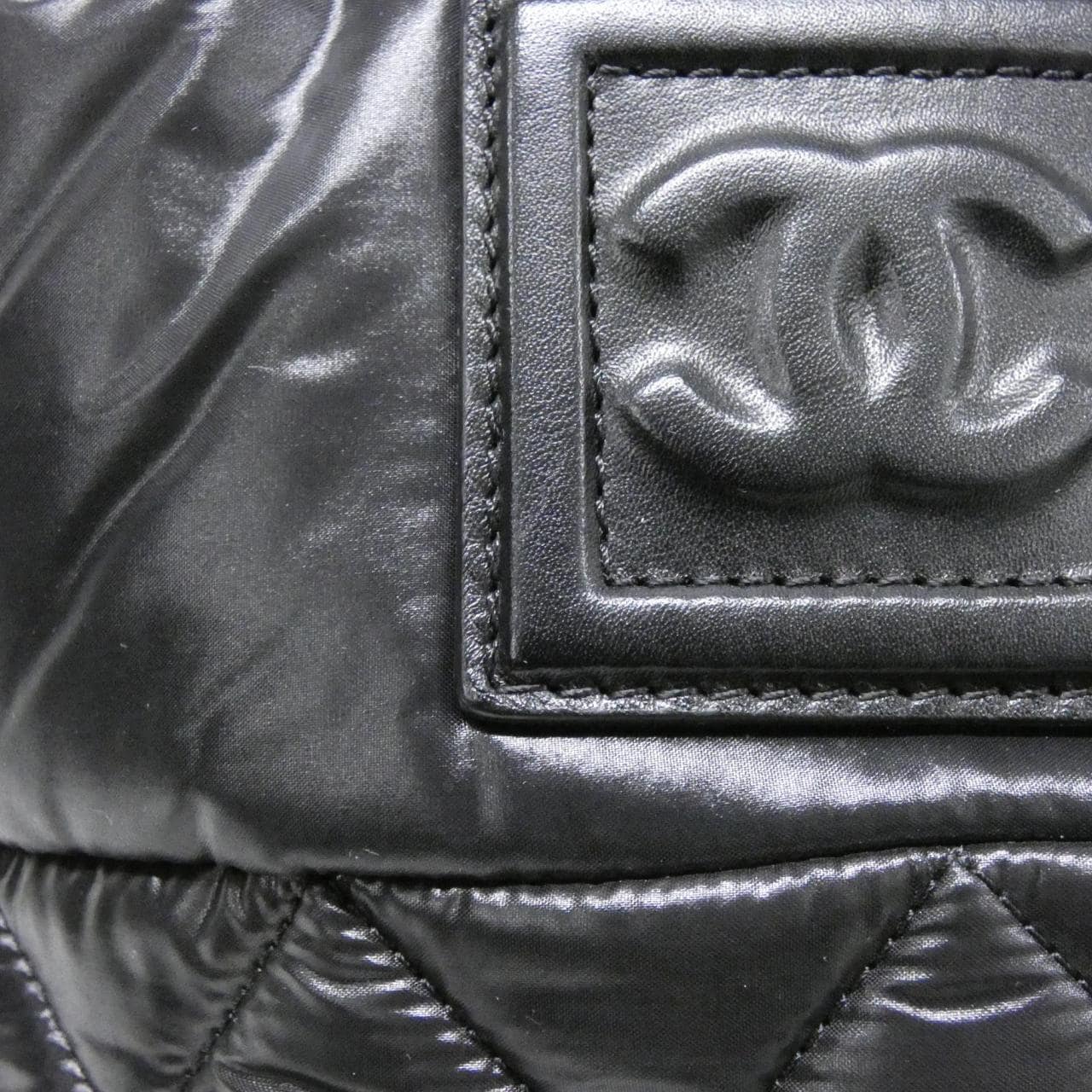 CHANEL Deauville 48610 Bag Nylon 黑色 尼龍 中古品A - 縮圖 6