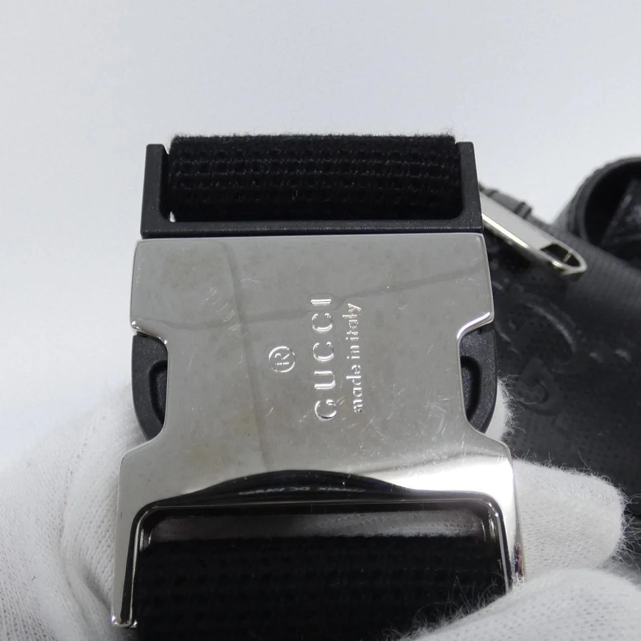 GUCCI 645093 1W3CN Belt Leather Black Leather - Thumbnail 4