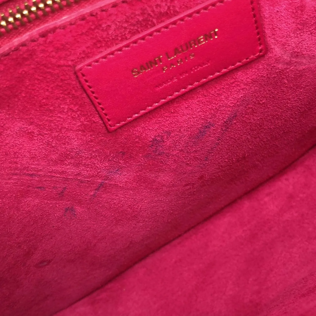 SAINT LAURENT 357403 C150J Shoulder Leather Pink Leather - Thumbnail 9