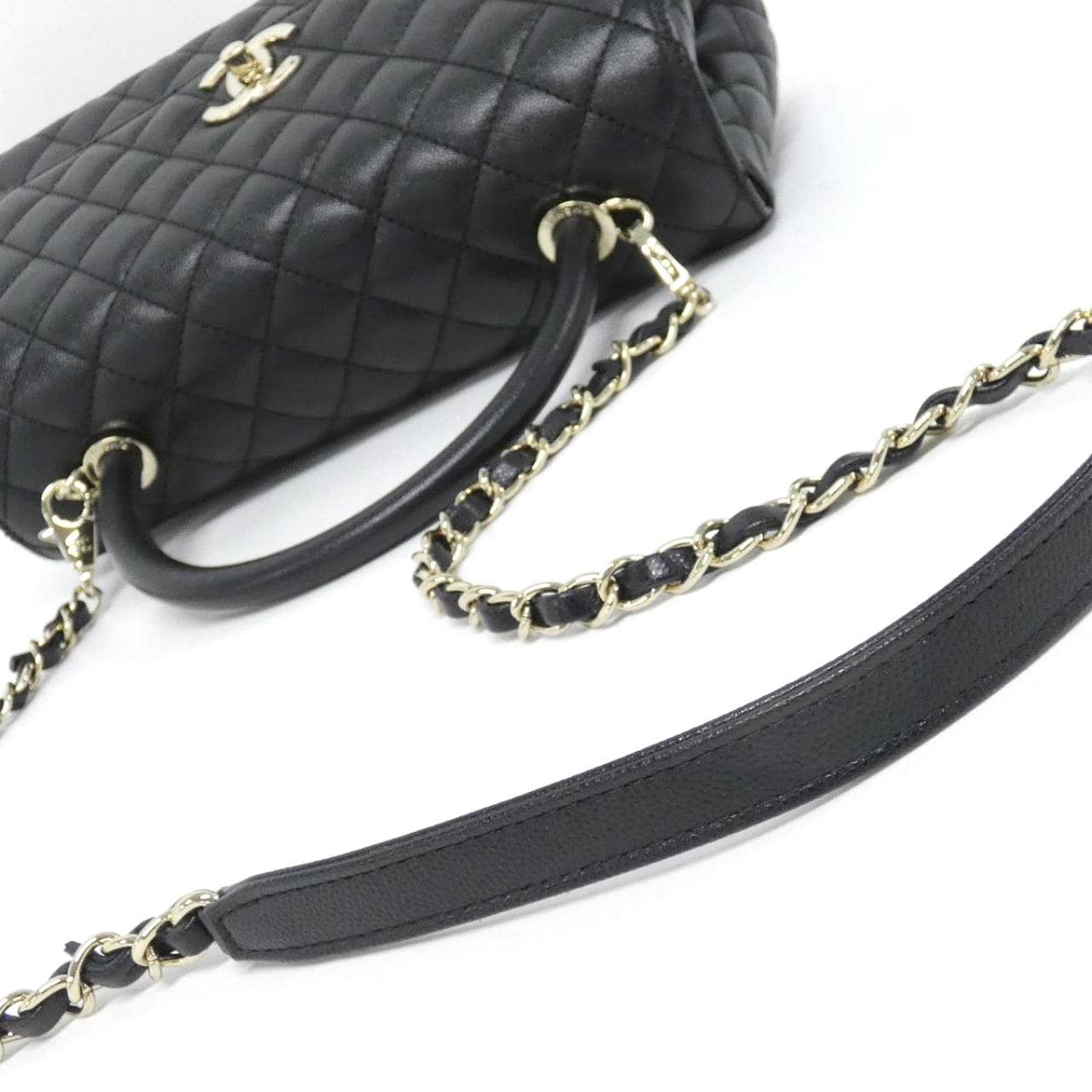 CHANEL Matelasse 92991 Bag Grained Calfskin 黑色 荔枝紋牛皮 中古品A - 縮圖 5