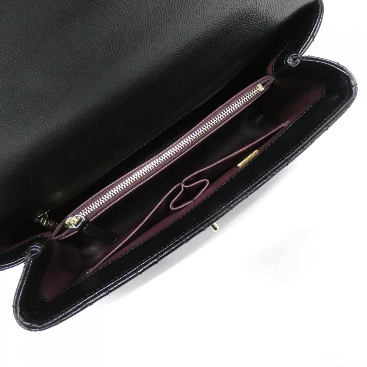 CHANEL Matelasse 92991 Bag Grained Calfskin 黑色 荔枝紋牛皮 中古品A - 縮圖 6