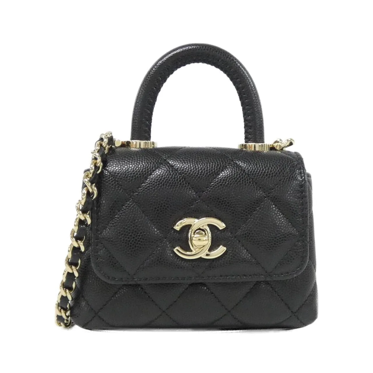 CHANEL AP4245 Wallet Grained Calfskin Black