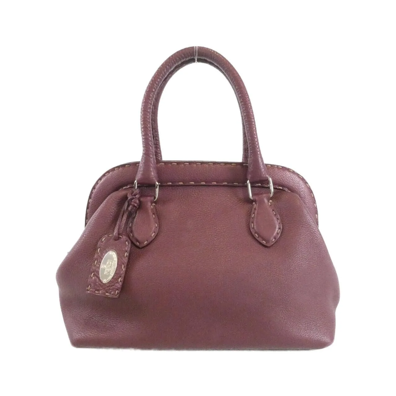FENDI Peekaboo 8BN127 NDV Handbag Leather Bordeaux