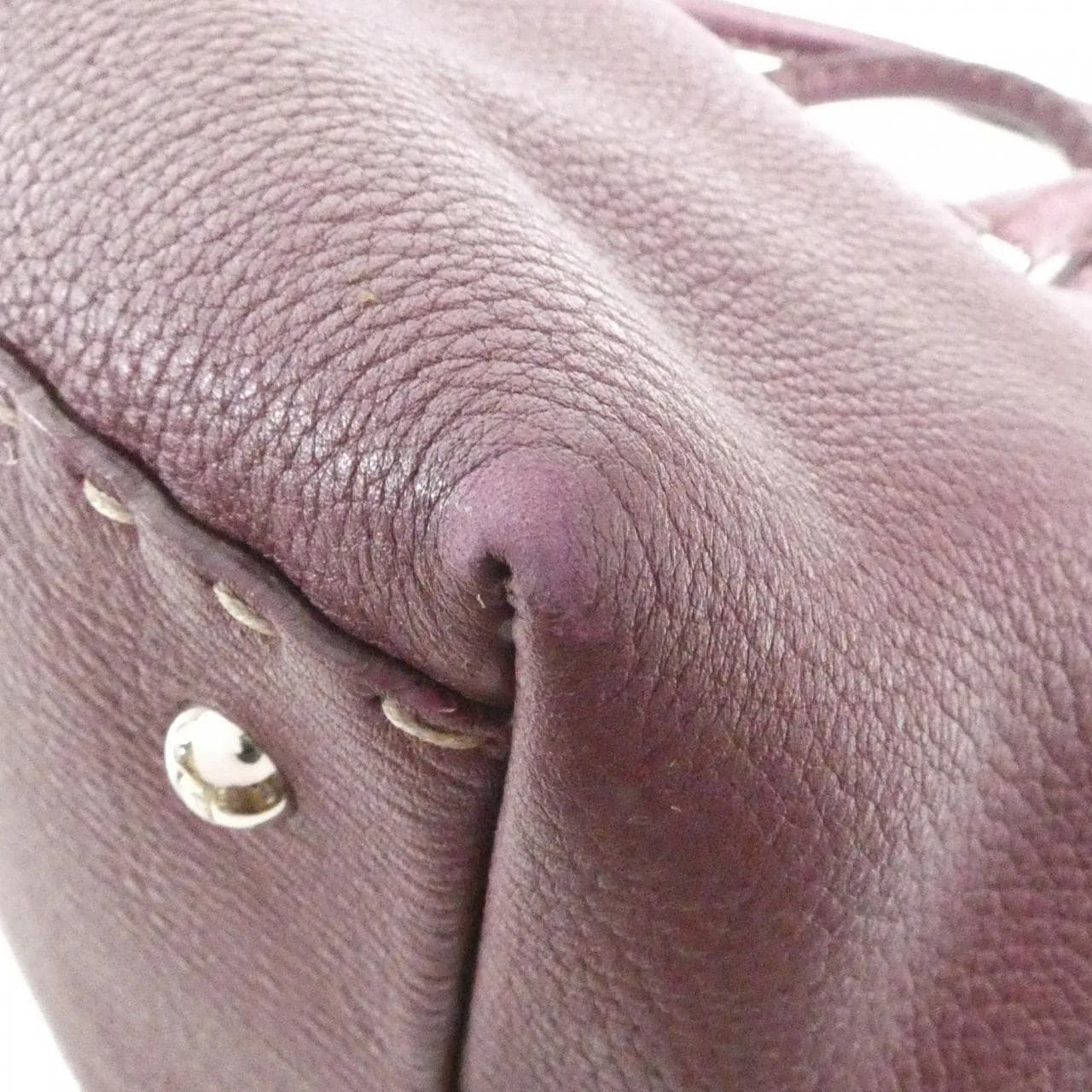 FENDI Peekaboo 8BN127 NDV Handbag Leather 酒紅色 皮革 中古品B - 縮圖 2