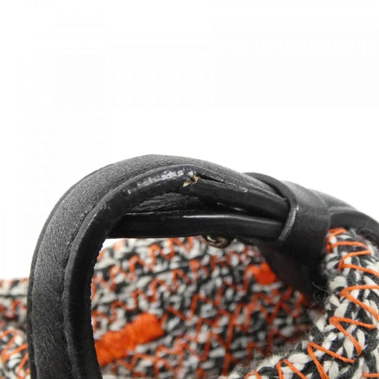 BALENCIAGA 380687 KZF1N Handbag Canvas 黑色 帆布 中古品B - 縮圖 7