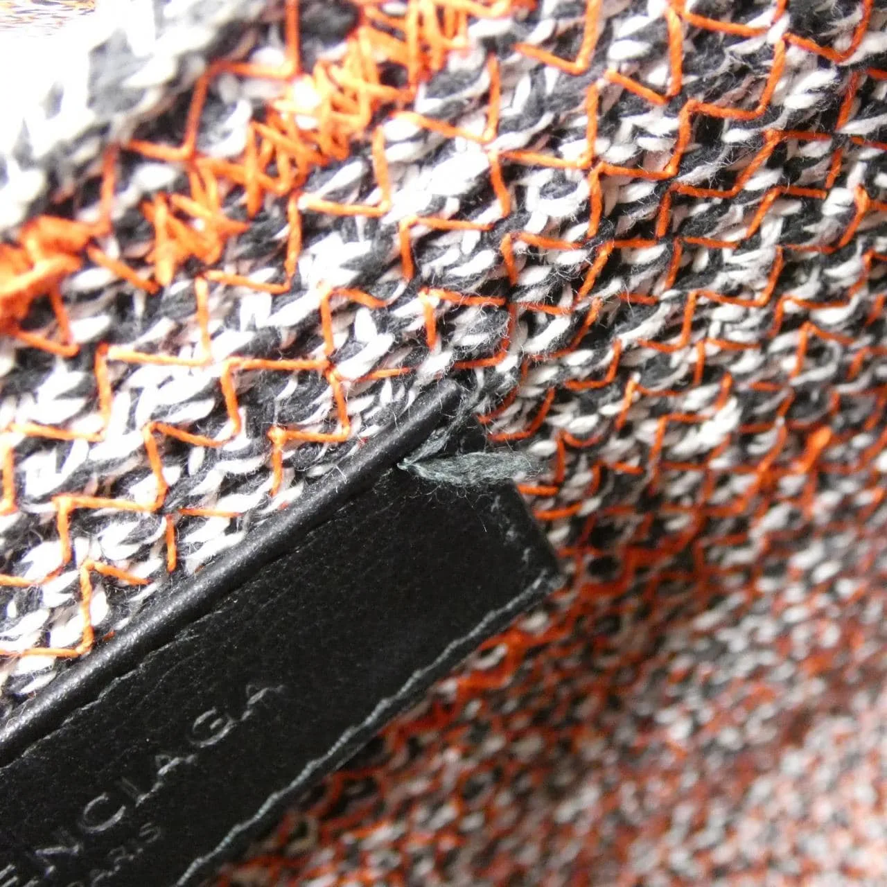 BALENCIAGA 380687 KZF1N Handbag Canvas 黑色 帆布 中古品B - 縮圖 9