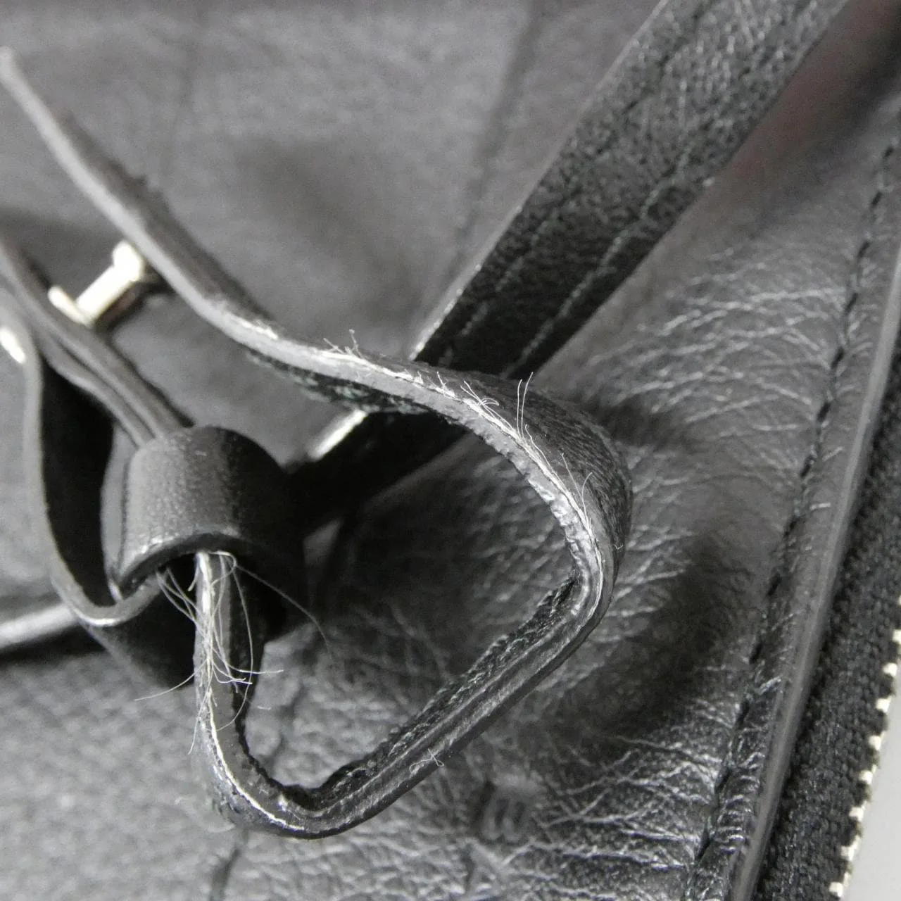 BALENCIAGA 380687 KZF1N Handbag Canvas 黑色 帆布 中古品B - 縮圖 10