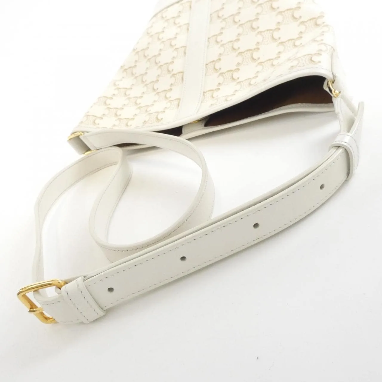 CELINE Triomphe 191442CHI Shoulder Canvas 黑色 帆布 中古品B - 縮圖 5