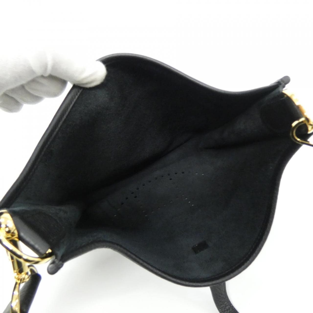 HERMES Evelyne 056277CC Shoulder Clemence 黑色 Clemence 皮 中古品A - 縮圖 5