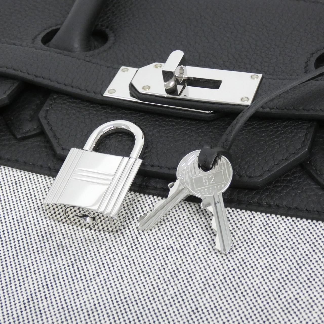 HERMES 083326CK Handbag Togo 黑色 Togo 牛皮 - 縮圖 6