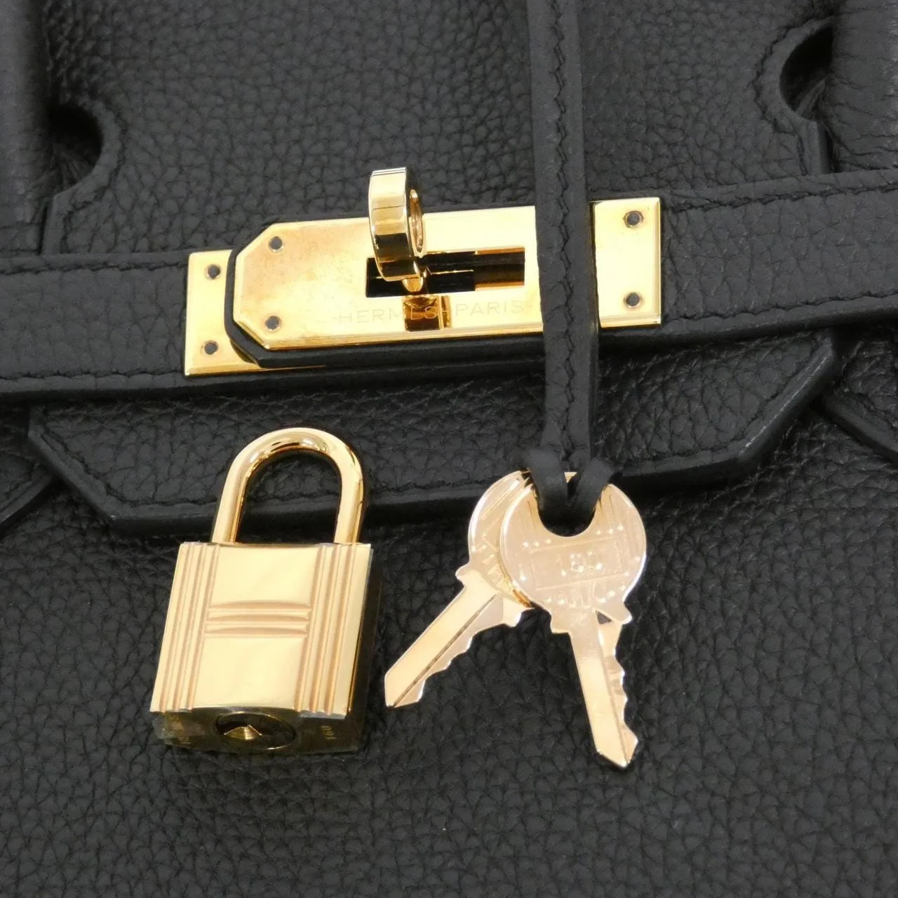 HERMES Birkin 044577CD Handbag Togo Black Togo Leather Rank A - Thumbnail 4