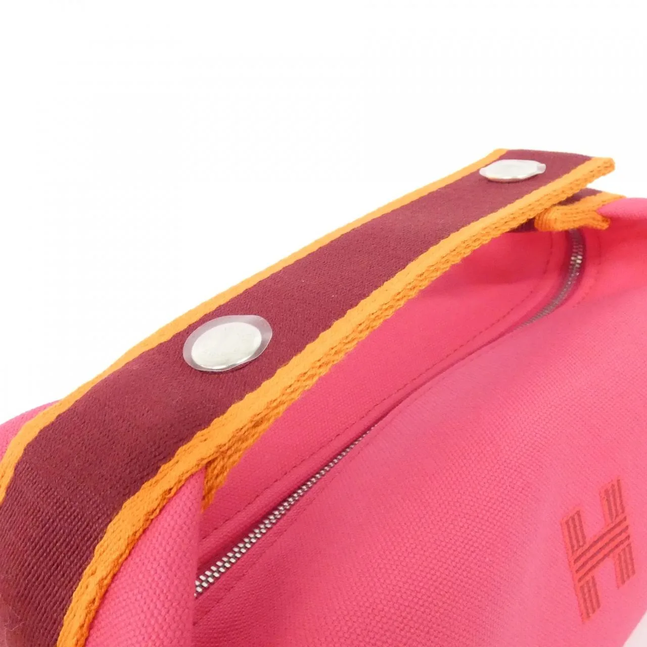 HERMES 103222M Pouch Canvas 黑色 帆布 中古品A - 縮圖 5