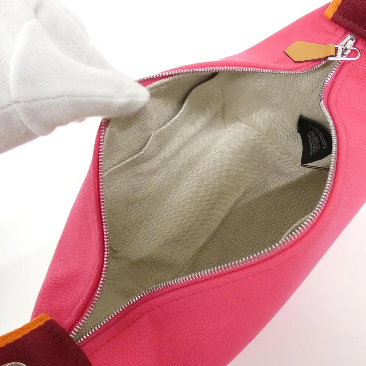 HERMES 103222M Pouch Canvas 黑色 帆布 中古品A - 縮圖 6