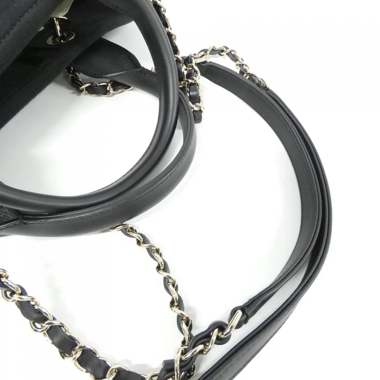 CHANEL Deauville AS3257 Handbag Black Rank A - Thumbnail 5