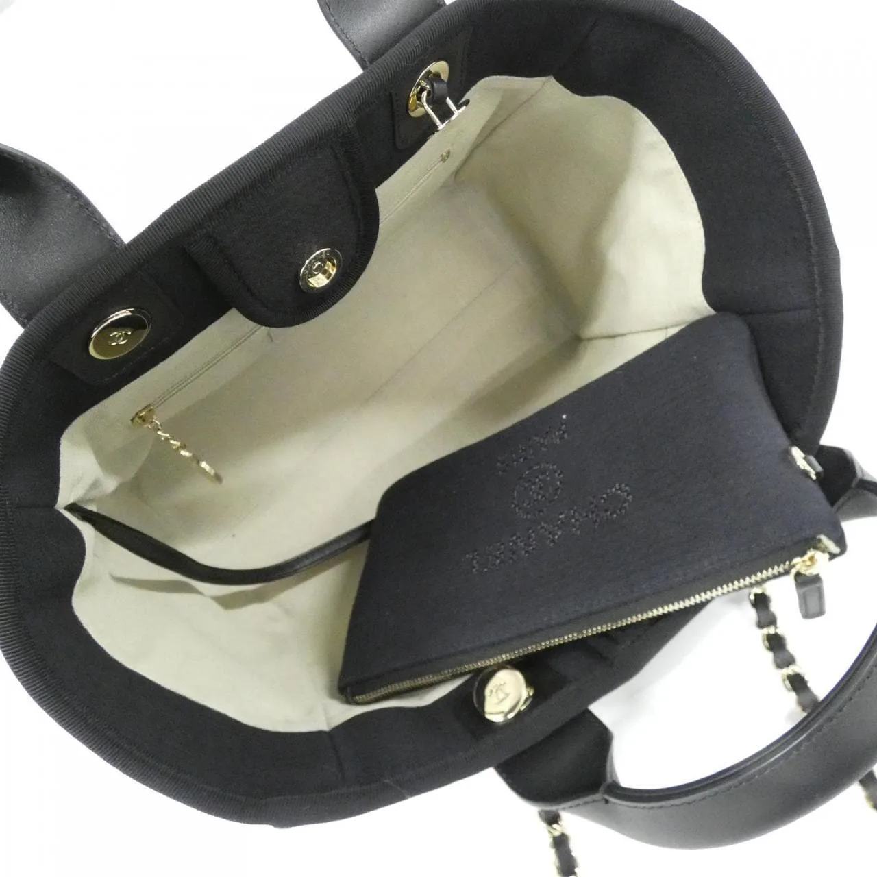 CHANEL Deauville AS3257 Handbag Black Rank A - Thumbnail 6