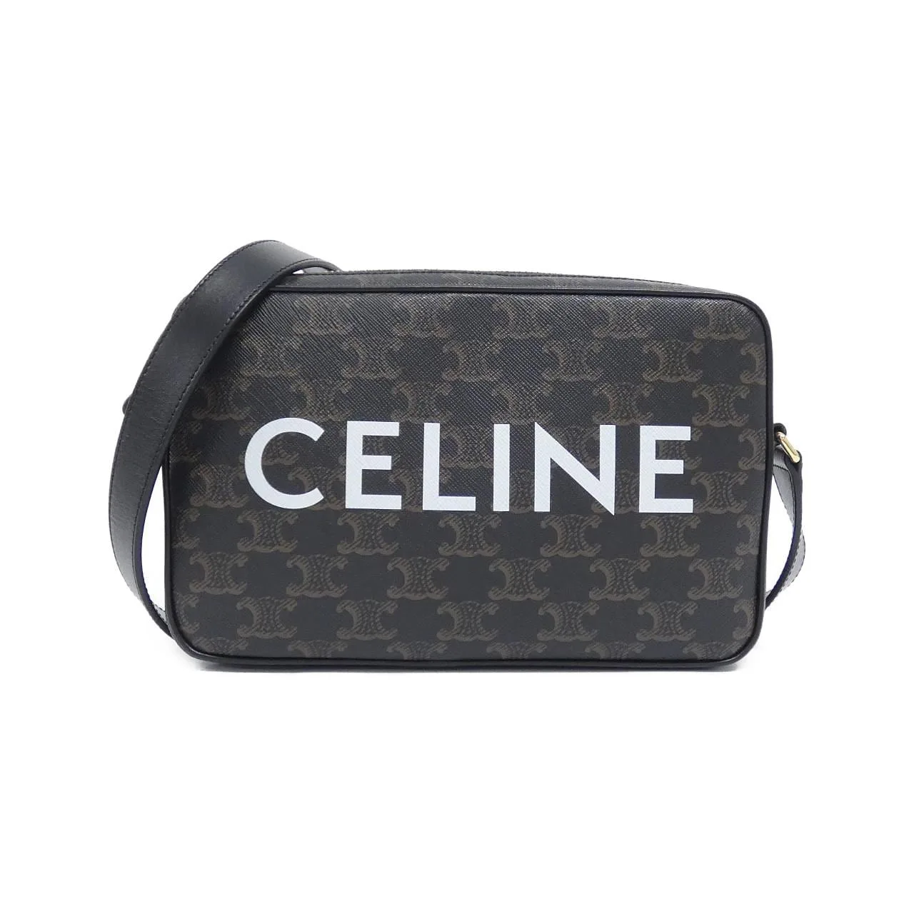 CELINE Triomphe 194502CIM Shoulder Canvas Black