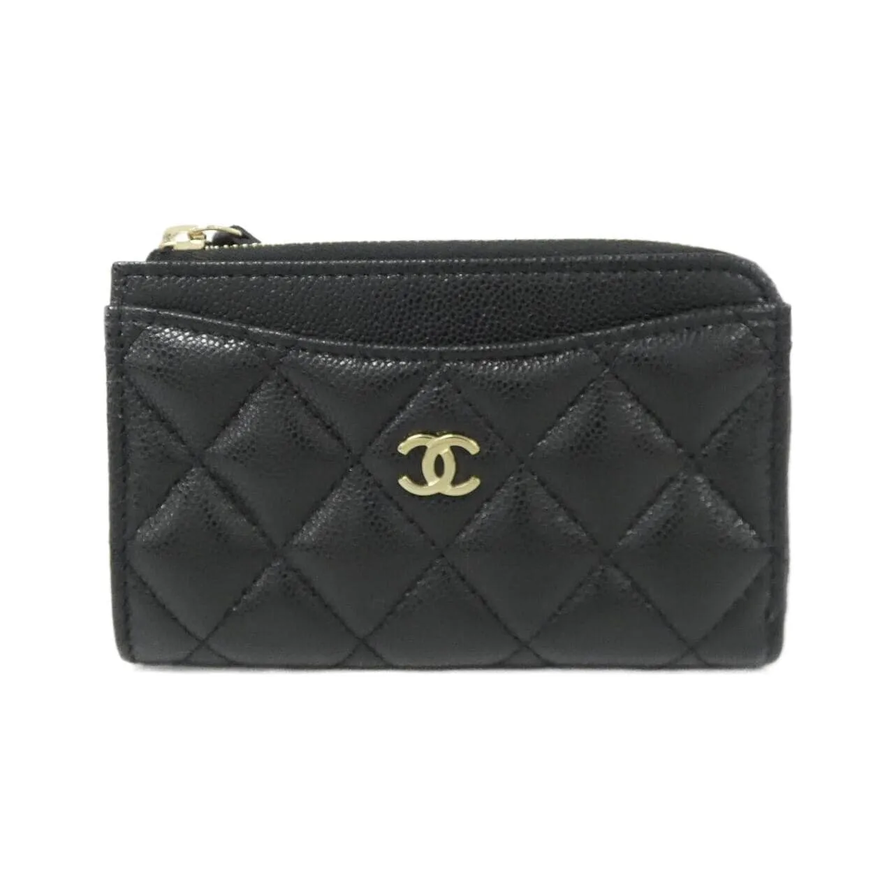 CHANEL Timeless Classic AP3179 Card Case Grained Calfskin Black