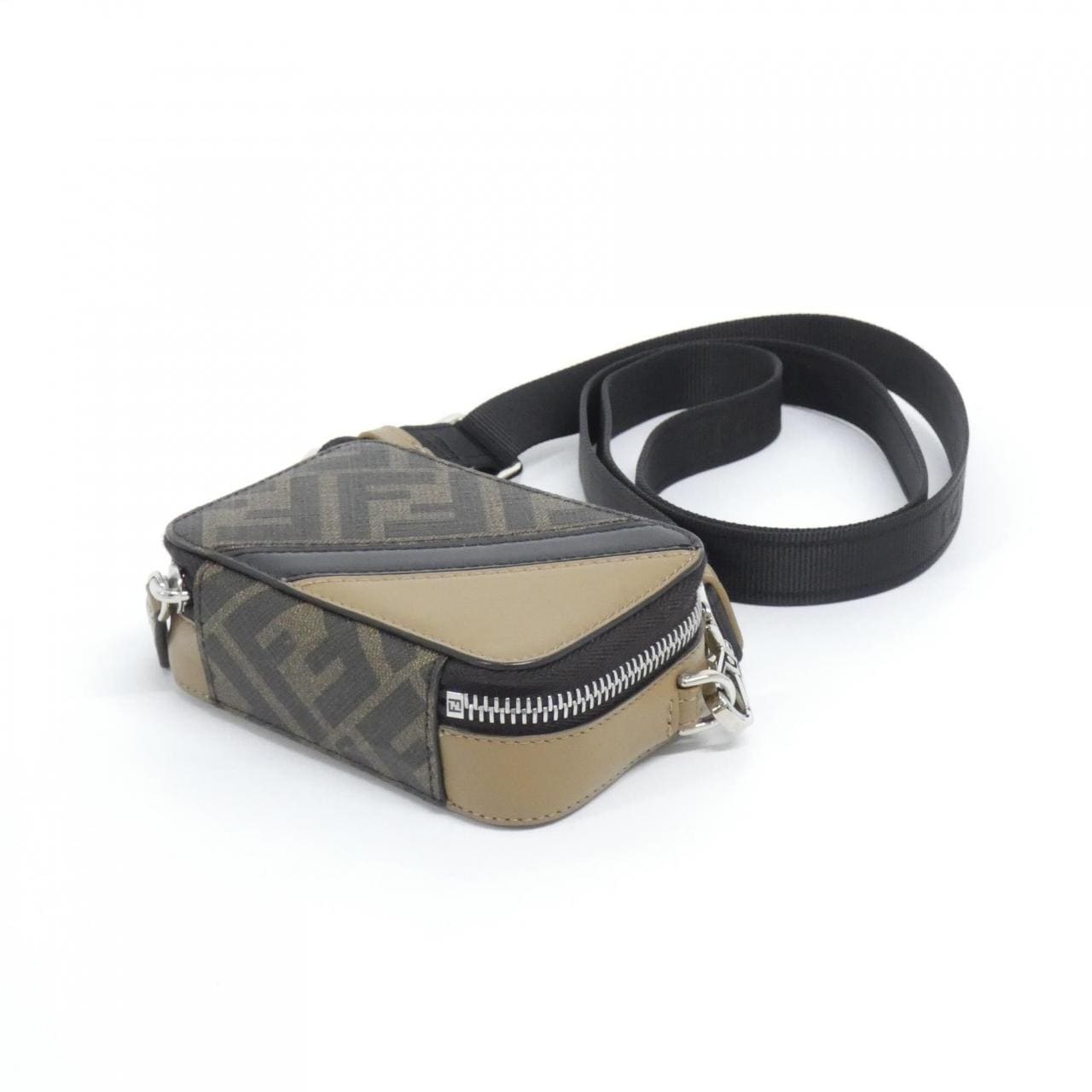 FENDI 7M0344 AJF8 Shoulder Canvas 黑色 帆布 中古品A - 縮圖 3