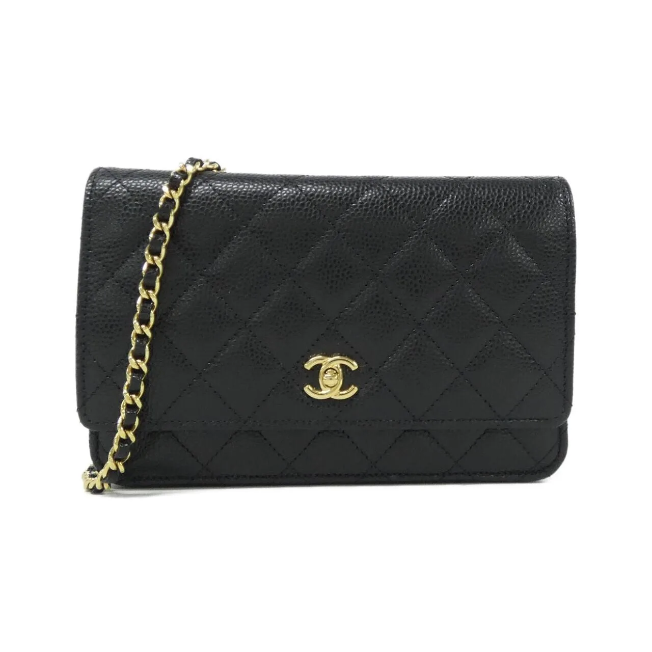 CHANEL AP4241 Wallet Grained Calfskin Black
