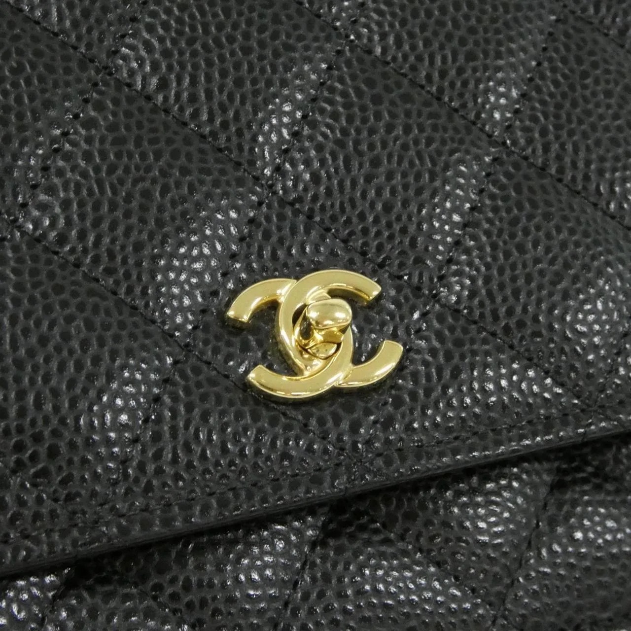CHANEL AP4241 Wallet Grained Calfskin Black Grained Calfskin Rank A - Thumbnail 4