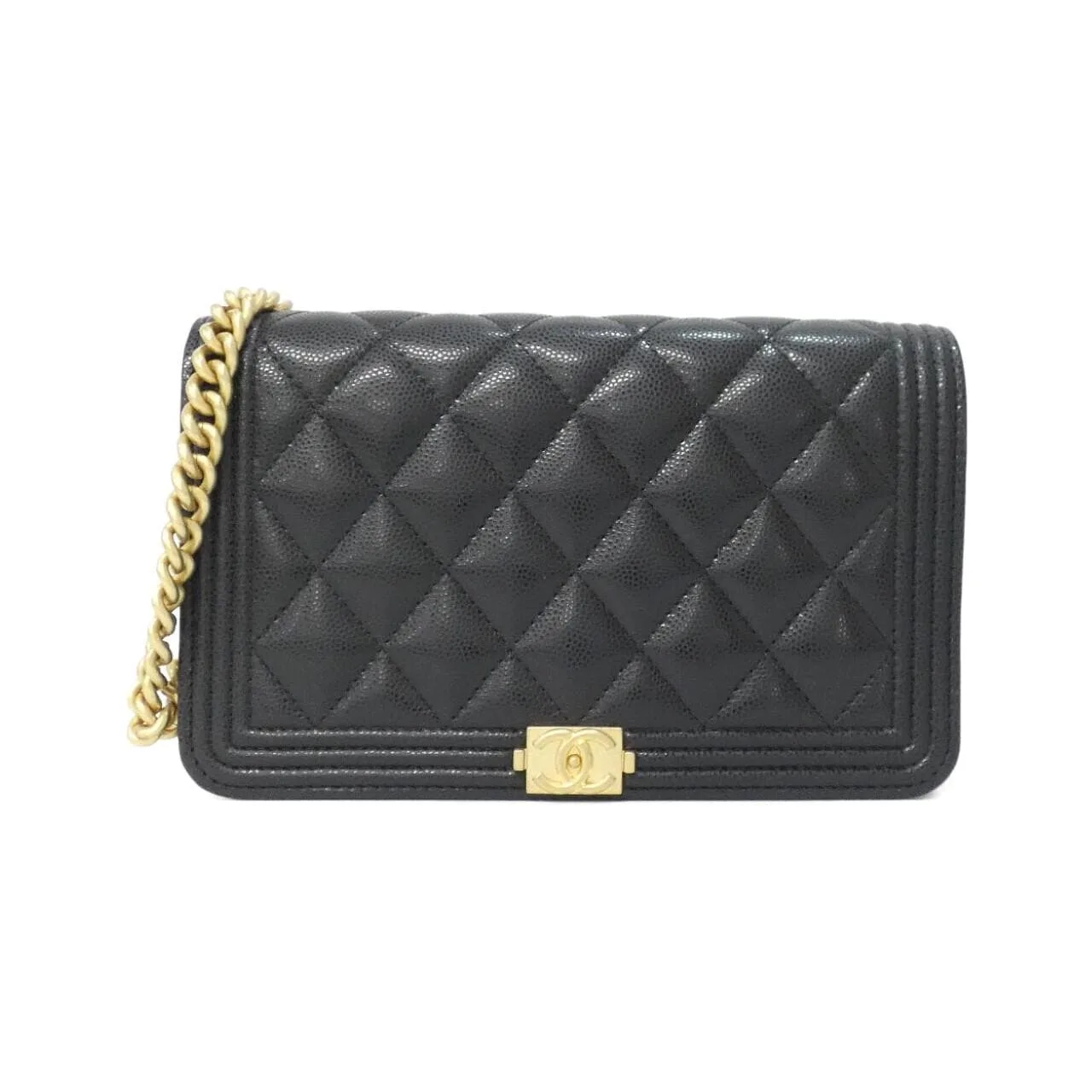 CHANEL Boy Chanel AP1117 Wallet Grained Calfskin Black
