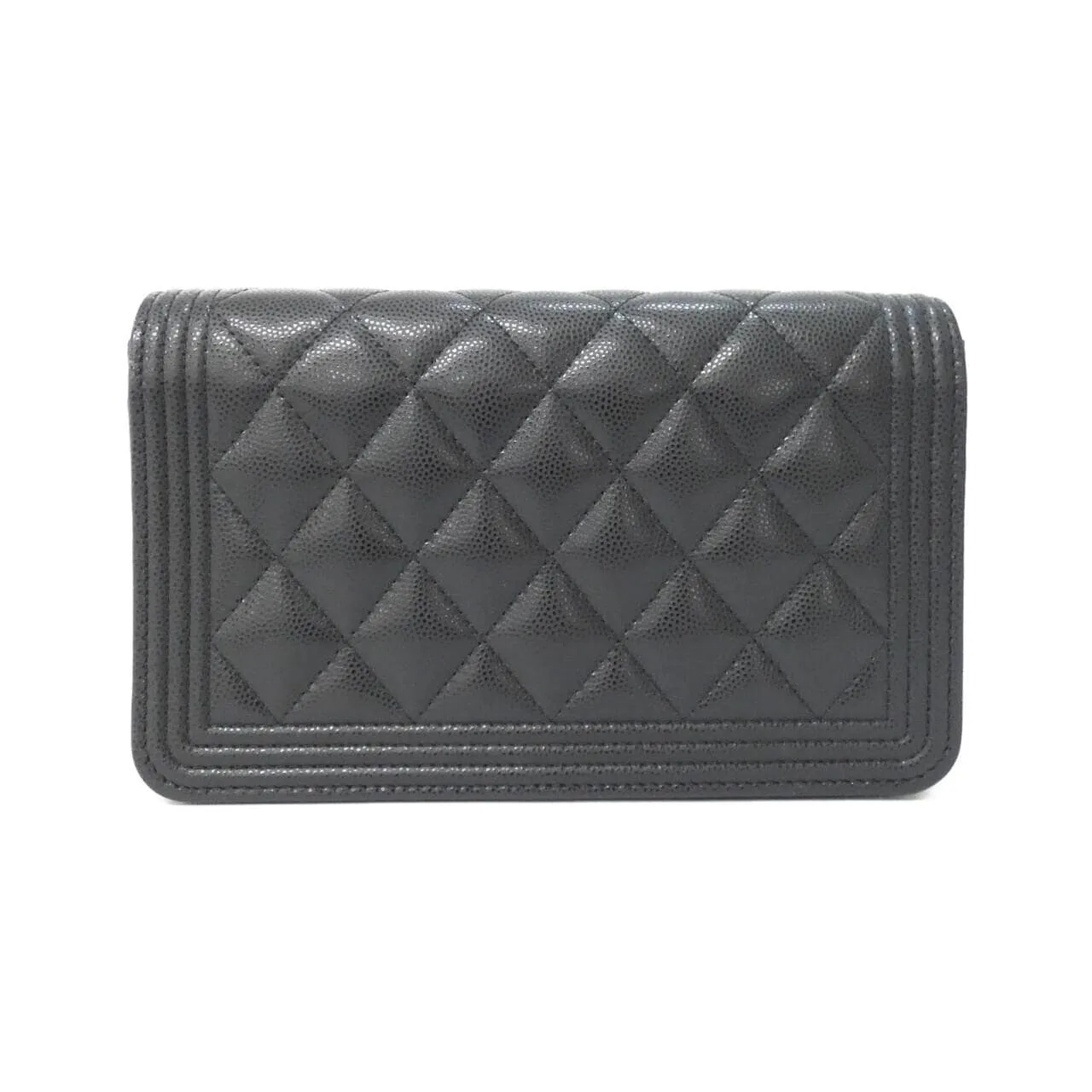CHANEL Boy Chanel AP1117 Wallet Grained Calfskin 黑色 荔枝紋牛皮 中古品A - 縮圖 2