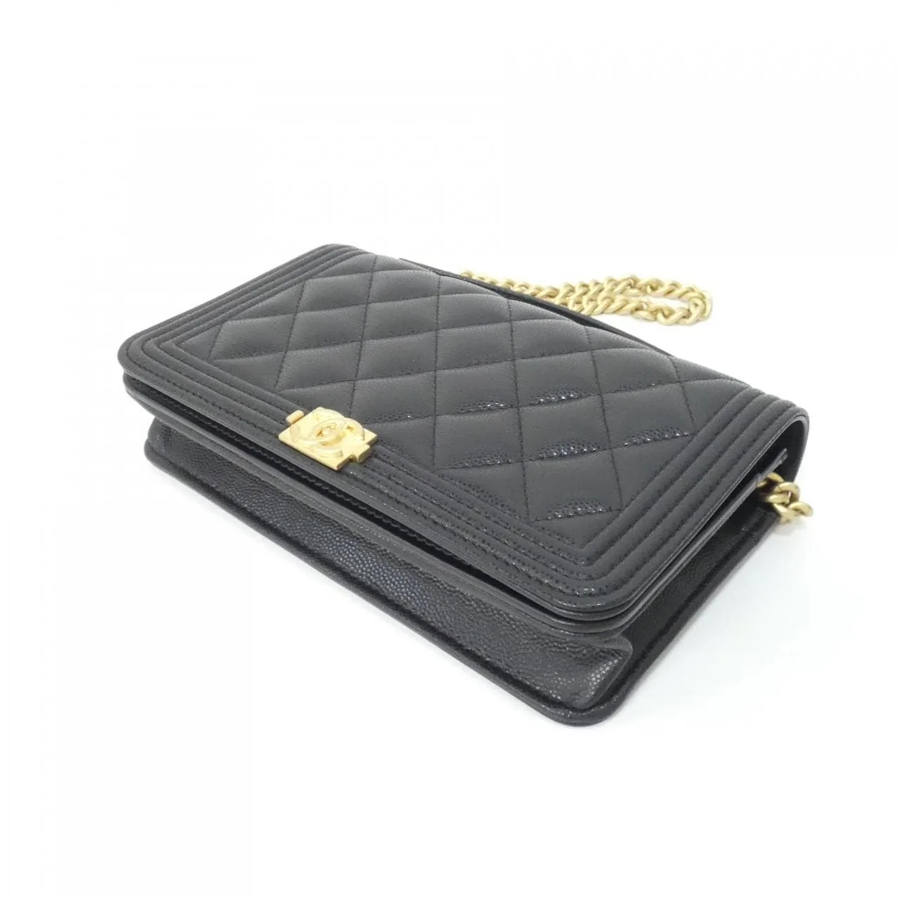 CHANEL Boy Chanel AP1117 Wallet Grained Calfskin 黑色 荔枝紋牛皮 中古品A - 縮圖 3