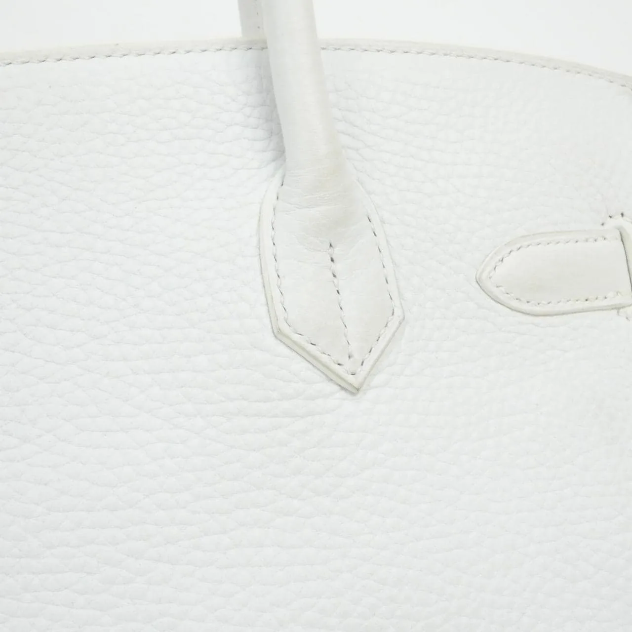 HERMES Birkin 030335CK Handbag Clemence White Clemence Leather Rank B - Thumbnail 5