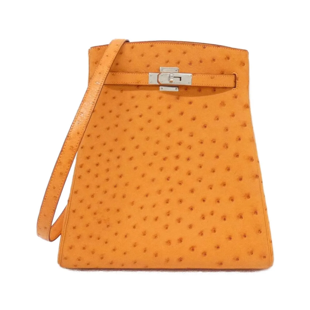 HERMES Kelly 肩背包 鴕鳥皮 Orange