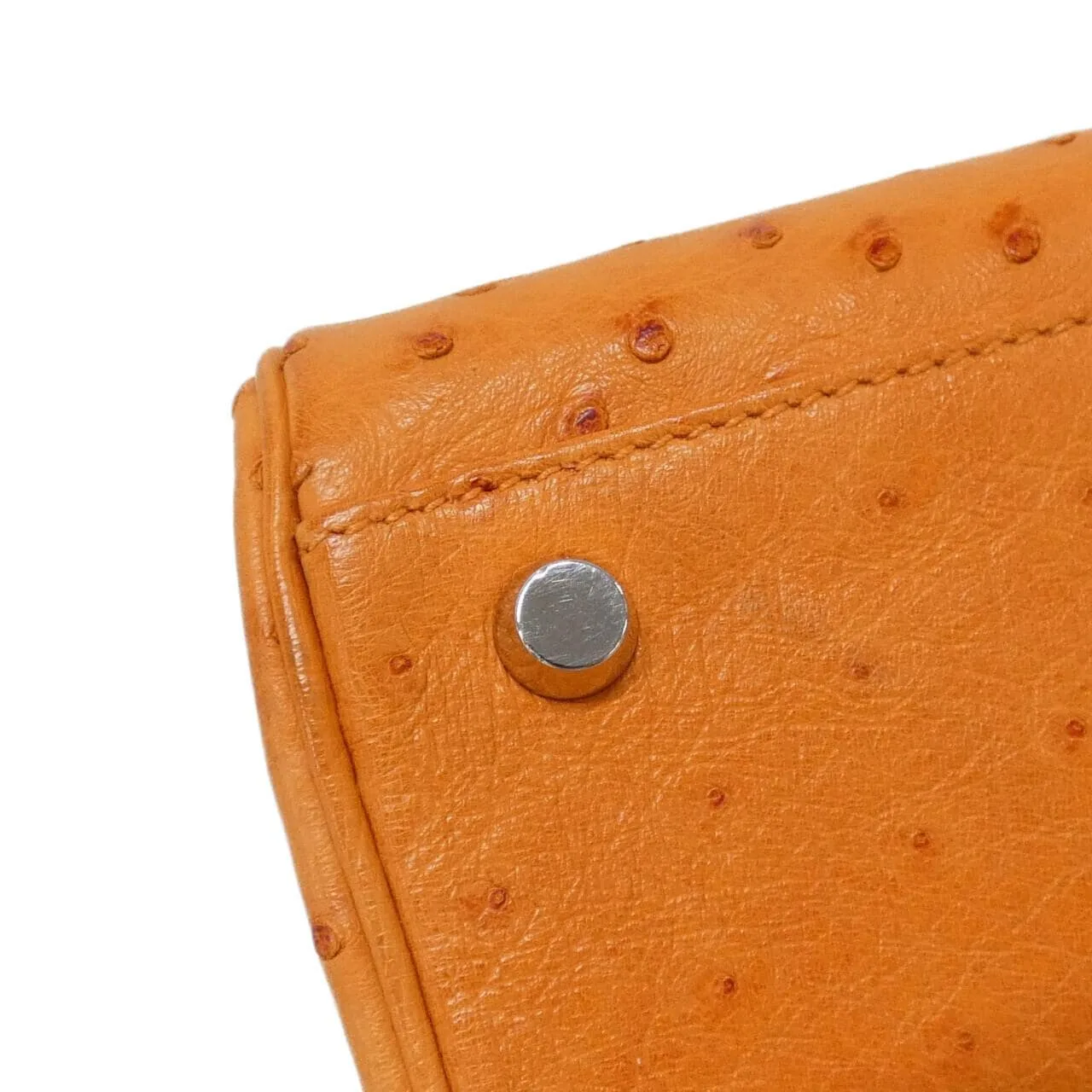 HERMES Kelly Shoulder Ostrich Orange Ostrich Rank A - Thumbnail 3