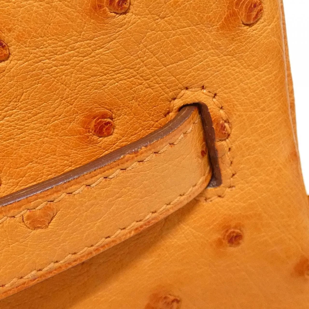 HERMES Kelly Shoulder Ostrich Orange Ostrich Rank A - Thumbnail 4