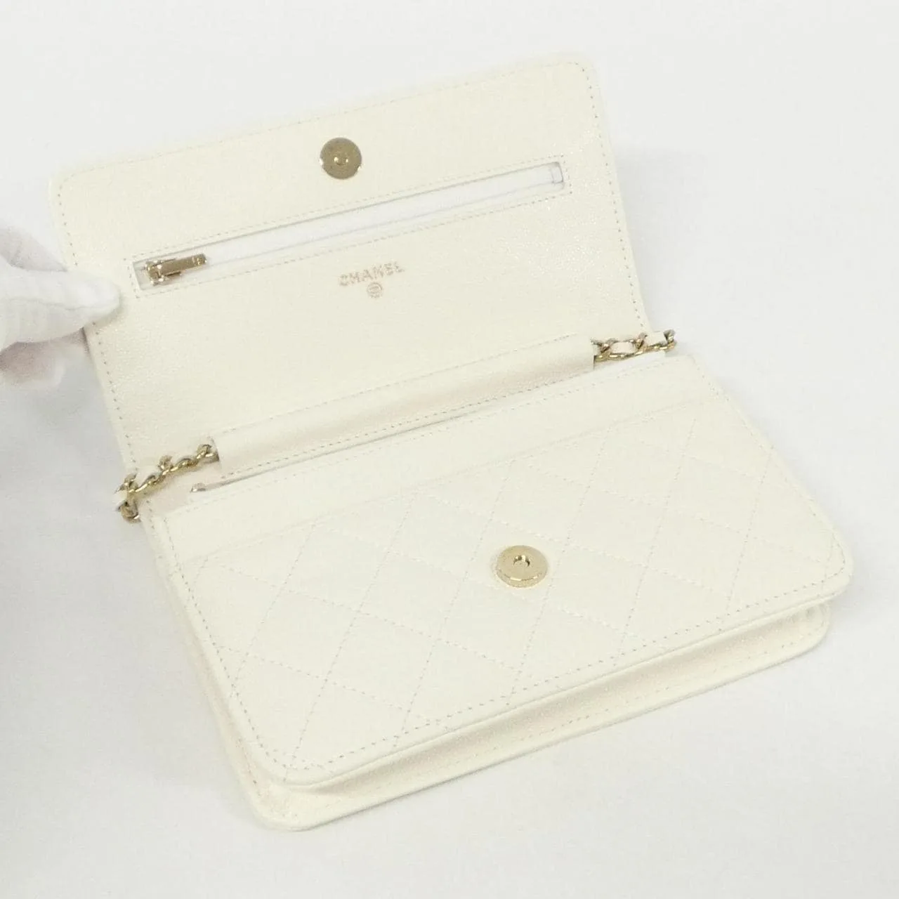 CHANEL Timeless Classic AP0250 Wallet Grained Calfskin 黑色 荔枝紋牛皮 中古品A - 縮圖 8