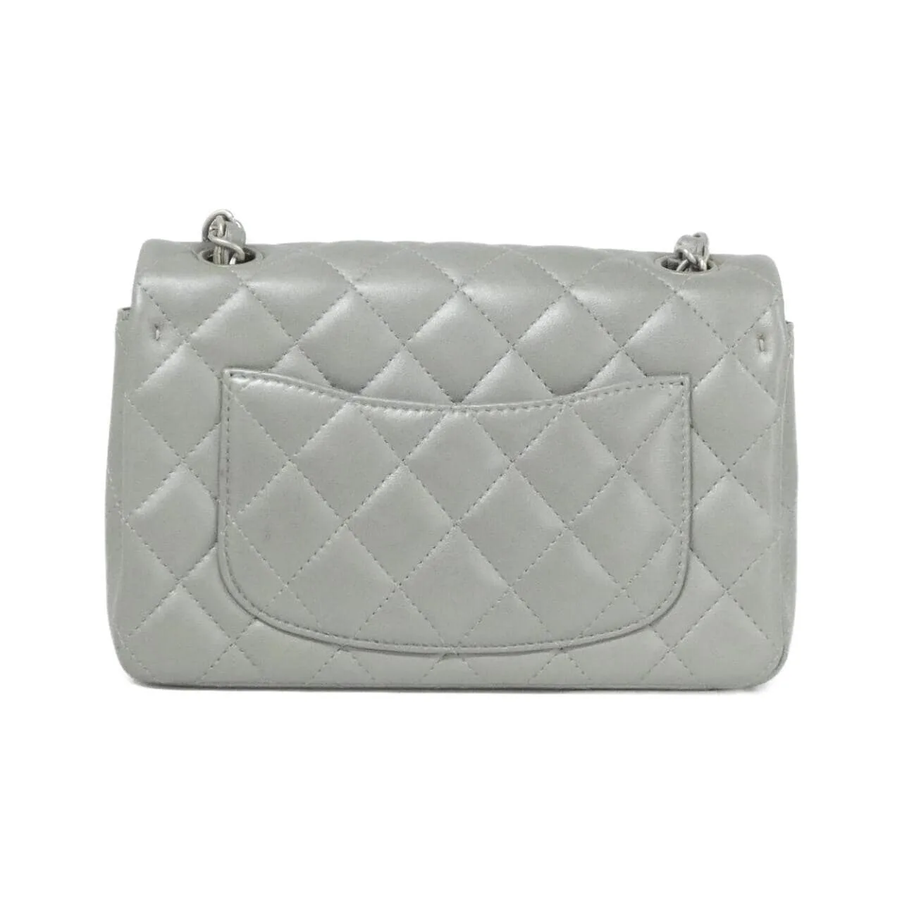 CHANEL Boy Chanel 69900 Shoulder Lambskin Silver Lambskin - Thumbnail 2