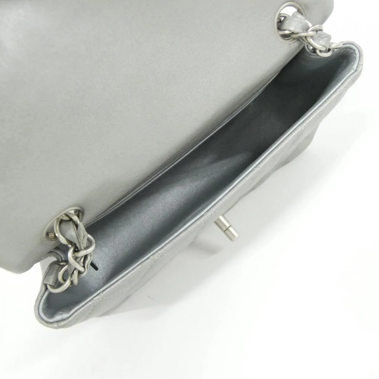 CHANEL Boy Chanel 69900 Shoulder Lambskin Silver Lambskin - Thumbnail 9